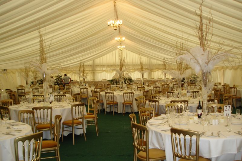Marquee set up for Christmas Wedding Reception Marquee set up for